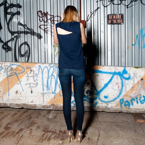 NWOT JOIE Navy Denim Skinny Leggings Jeans Pants Sz US 26 Made in USA MSRP $208 - Picture 11 of 16